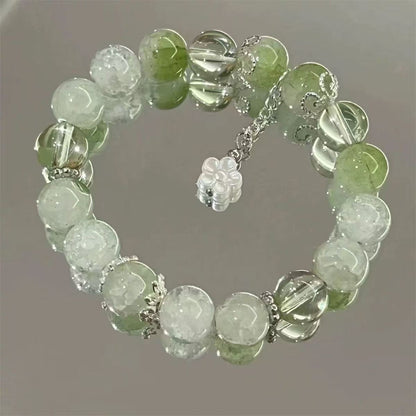 Lovely Glass Bracelet with beautiful crackle beads and cute pendant，48 options