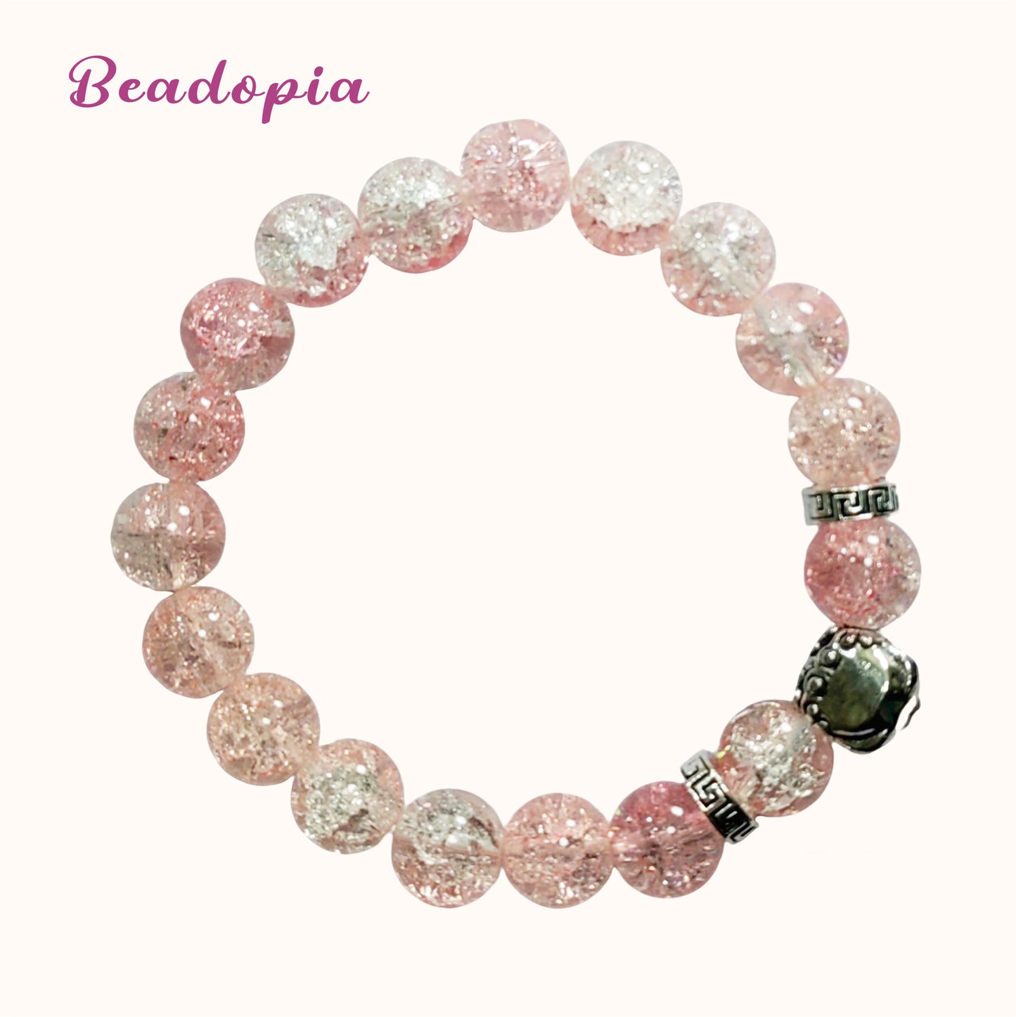 Lovely Glass Bracelet with beautiful crackle beads and cute pendant，48 options