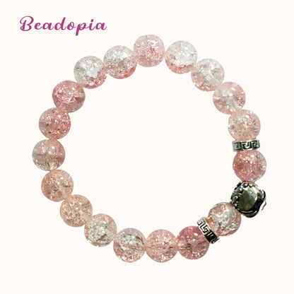 Lovely Glass Bracelet with beautiful crackle beads and cute pendant，48 options