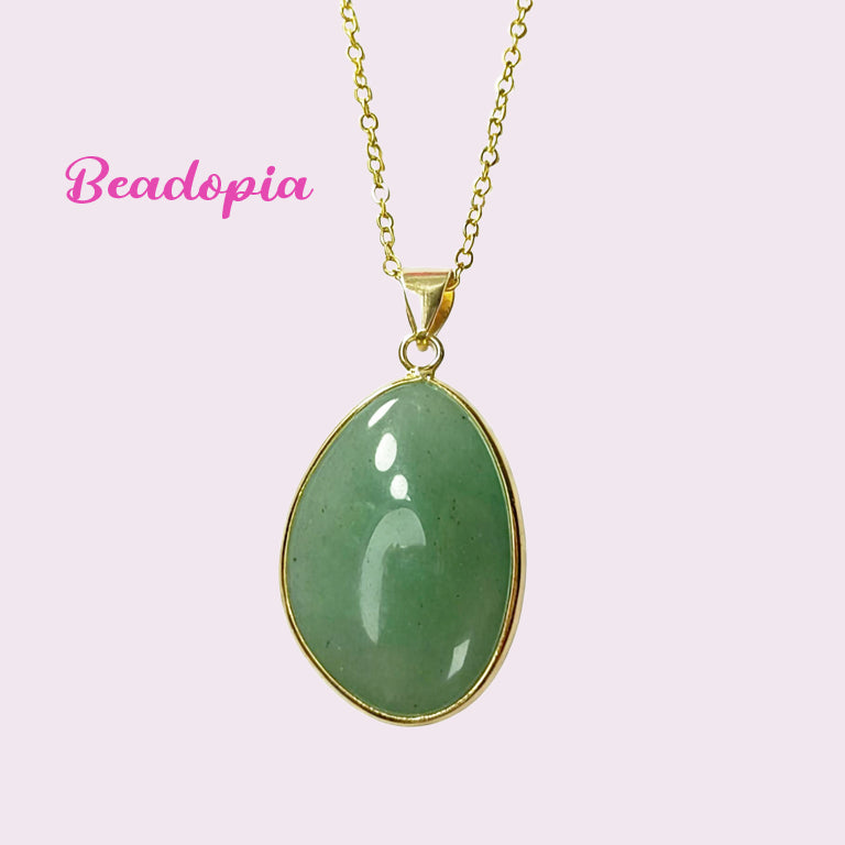 Elegant necklace with golden chain and gem pendant, 9 styles available