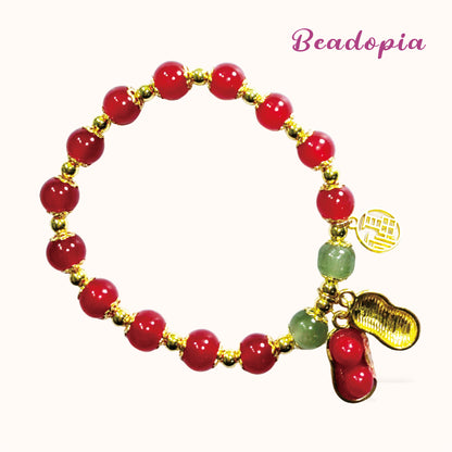 Lovely Glass Bracelet with beautiful crackle beads and cute pendant，48 options