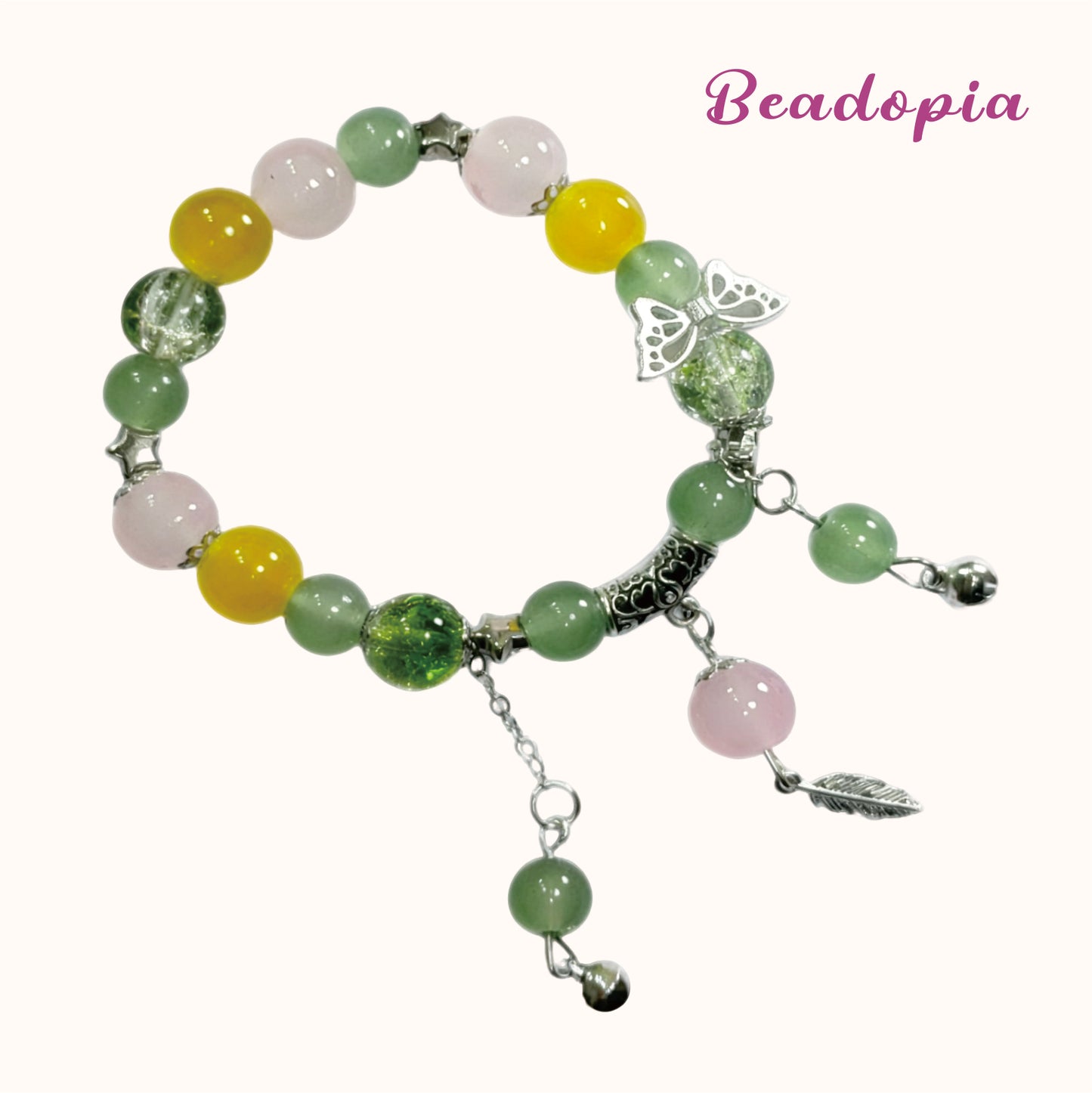 Lovely Glass Bracelet with beautiful crackle beads and cute pendant，48 options
