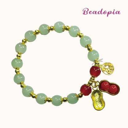 Lovely Glass Bracelet with beautiful crackle beads and cute pendant，48 options