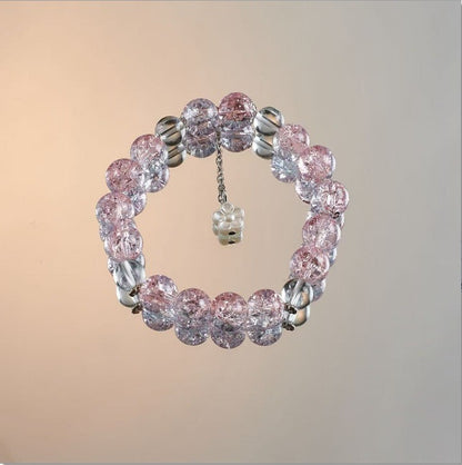 Lovely Glass Bracelet with beautiful crackle beads and cute pendant，48 options