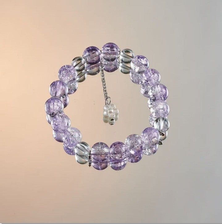 Lovely Glass Bracelet with beautiful crackle beads and cute pendant，48 options