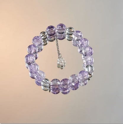 Lovely Glass Bracelet with beautiful crackle beads and cute pendant，48 options