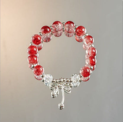 Lovely Glass Bracelet with beautiful crackle beads and cute pendant，48 options