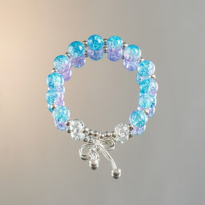 Lovely Glass Bracelet with beautiful crackle beads and cute pendant，48 options