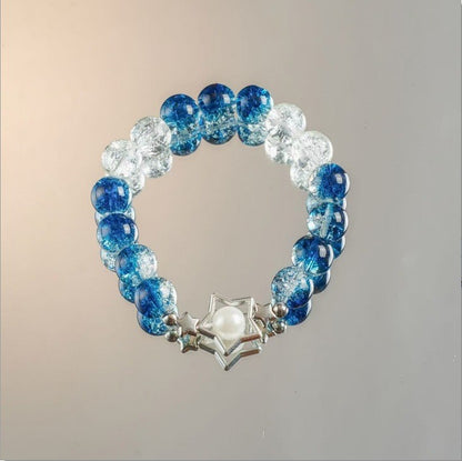 Lovely Glass Bracelet with beautiful crackle beads and cute pendant，48 options