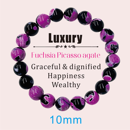 10mm Picasso Agate Bracelets