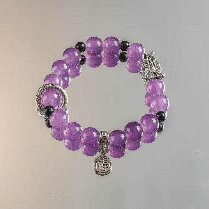 Lovely Glass Bracelet with beautiful crackle beads and cute pendant，48 options