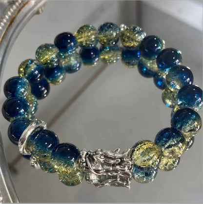 Lovely Glass Bracelet with beautiful crackle beads and cute pendant，48 options