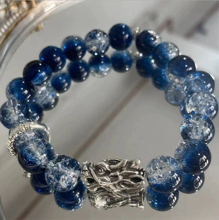 Lovely Glass Bracelet with beautiful crackle beads and cute pendant，48 options