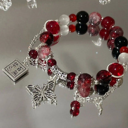 Lovely Glass Bracelet with beautiful crackle beads and cute pendant，48 options