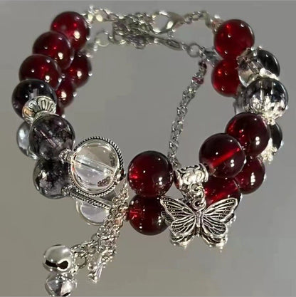Lovely Glass Bracelet with beautiful crackle beads and cute pendant，48 options