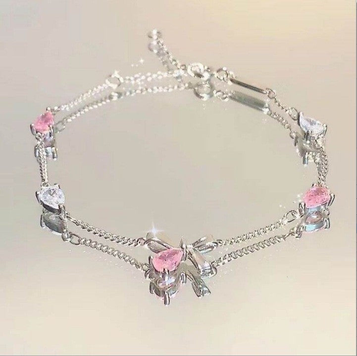 Lovely Glass Bracelet with beautiful crackle beads and cute pendant，48 options