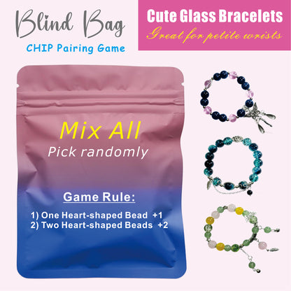 【Blind bag -- Cute Glass Bracelets-MIX】Open in Tiktok Live，lovely bracelet with petty glass crackle beads, new design
