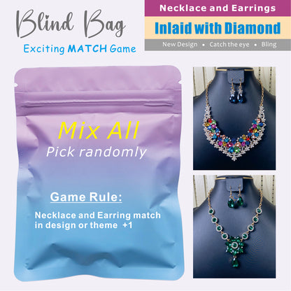 【Blind Bag -- Necklace & Earrings-MIX】Open in Tiktok Live, bling necklace and earrings with exquisite design