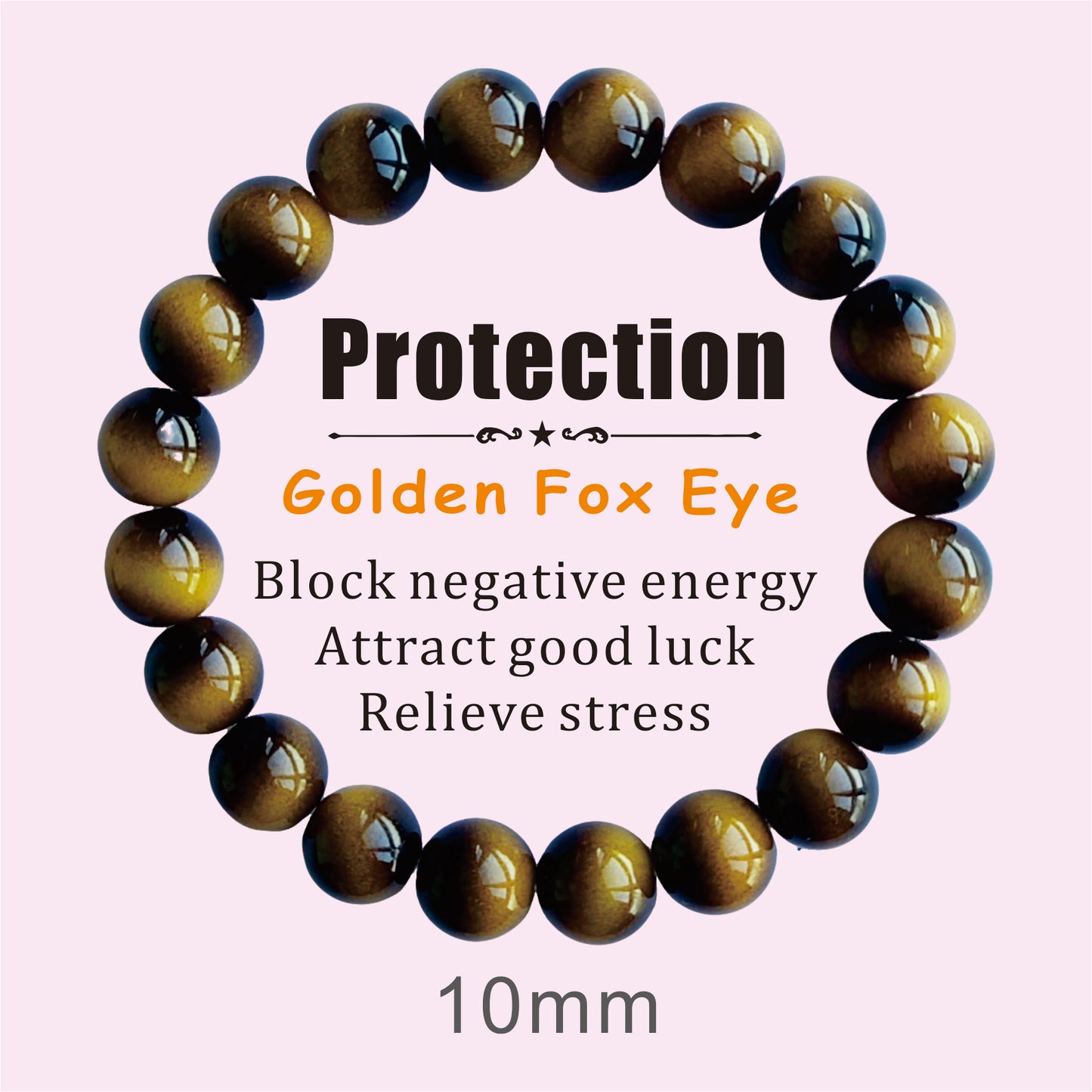 10mm Fox's Eye Glass Bracelet