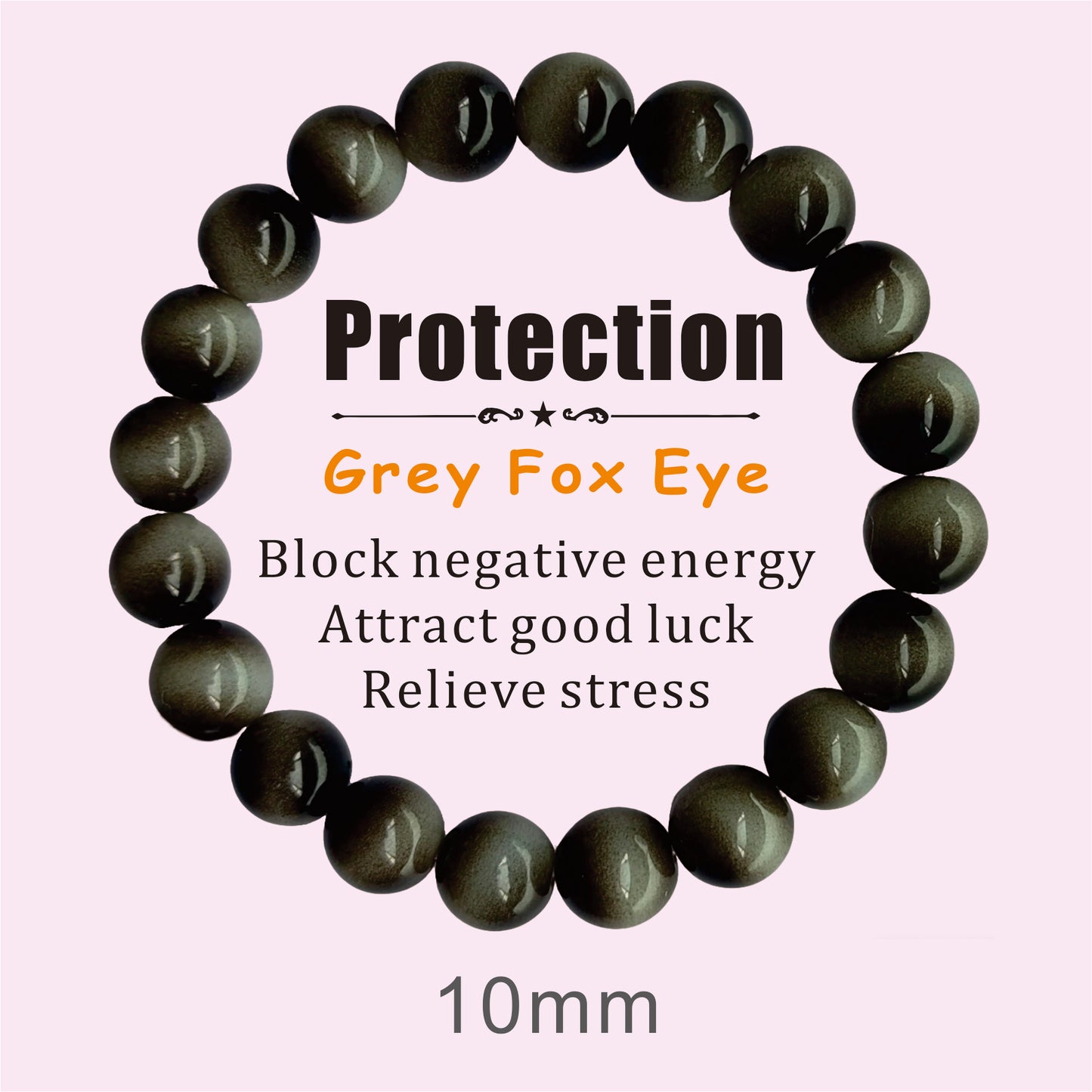 10mm Fox's Eye Glass Bracelet