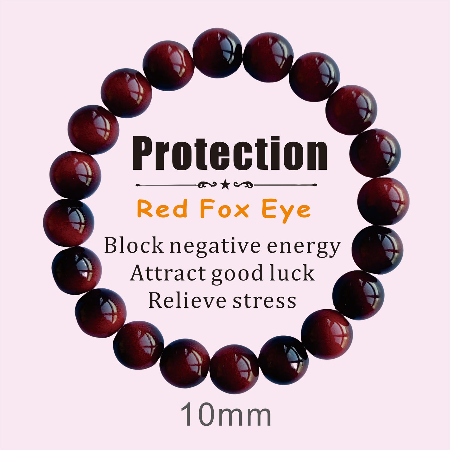 10mm Fox's Eye Glass Bracelet