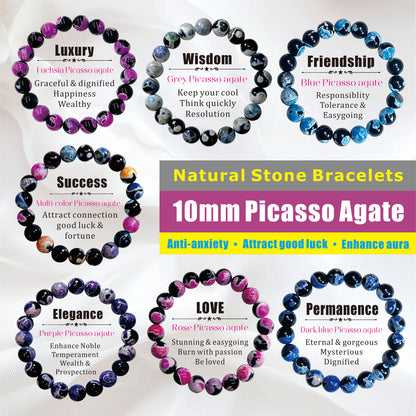 【Sticker Pairing -- Natural Stone Bracelet-MIX 】Open in Tiktok Live，High quality Agate bracelet, Jasper bracelet, Tiger's eye bracelet