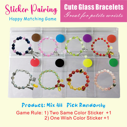 【Sticker Pairing -- Cute Glass Bracelets-MIX】Open in Tiktok Live，lovely bracelet with petty glass crackle beads, new design
