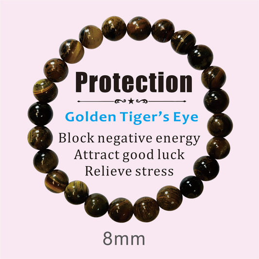 8mm Golden Tiger's Eye Bracelet, handmade, healing, anti-anxiety